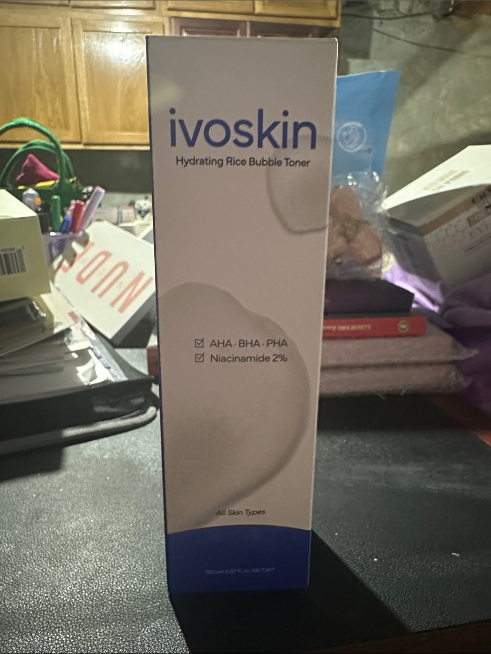Skin Hydrating Rice Bubble Toner - White, Blue